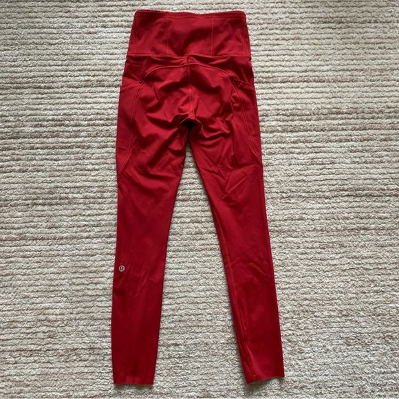 Lululemon Fast & Free 7/8 Tights Red Size 2 - Picture 3 of 10